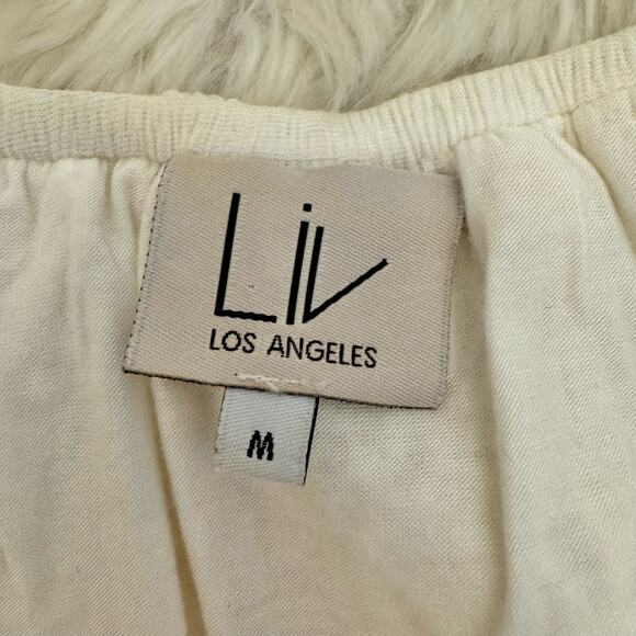 Liv Los Angeles Floral Lace Crochet Off Shoulder Top Medium - Picture 4 of 8